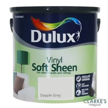 Dulux Soft Sheen Dapple Grey Paint - Size 2.5 Litre - Vinyl, Excellent Coverage, Easy Application, Wipe Clean