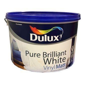 Dulux Pure Brilliant White Vinyl Matt Wall & Ceiling Paint - Size 10 L