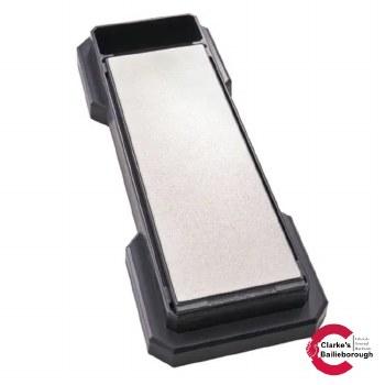 Faithfull Ceramic Hybrid Sharpening Stone, Double-sided, 300g/1200g Grit, Plastic Base, Non-slip feet