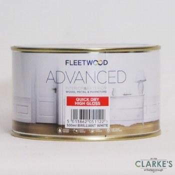 Fleetwood Advanced High Gloss Paint - Brillant White, Size 500ml, Quick Dry, Interior & Exterior