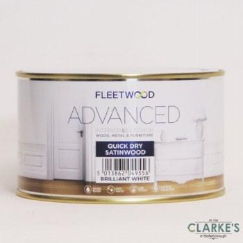 Fleetwood Advanced Quick Dry Satinwood Paint - Brillant White, Size 500ml, Interior & Exterior
