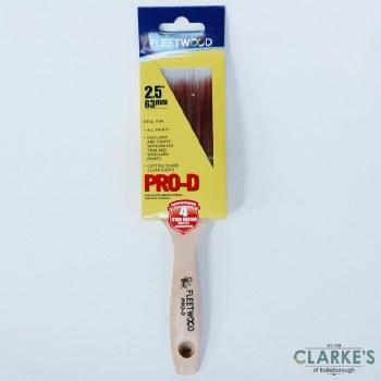 Fleetwood PRO-D Paint Brush Size 2.5" Stainless Steel Ferrule Wood Beavertail Handle All types of paint Image Features: Stainless Steel, Wood, Tapered Filament