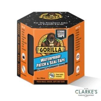 Gorilla Waterproof Patch & Seal Tape Black, Rubberised, Sticks Underwater, Works in Extreme Temperatures, Extra-Strong Adhesive