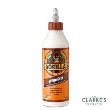 Gorilla Wood Glue, Size 532ml, Indoor/Outdoor Use, Dries Natural Colour, Water Resistance