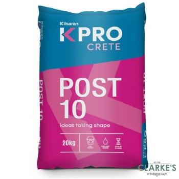 Kilsaran Post 10 Concrete Mix 20kg - Rapid Setting, Sets in 10 Minutes, For Fixing All Types of Posts