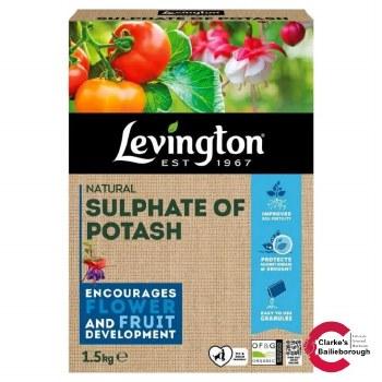 Levington Natural Sulphate of Potash Plant Feed 1.5kg - Encourages Flower & Fruit Development, Granules, OF&G Organic