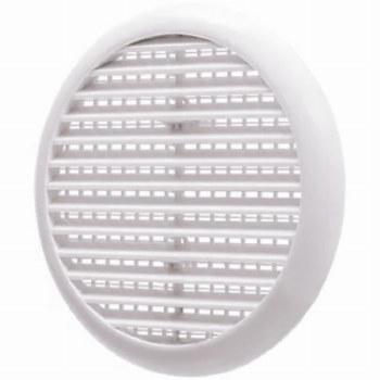 Round White Vent with Flyscreen - Louvered, Size 145mm