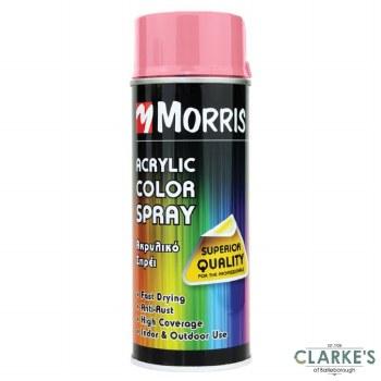 Morris Acrylic Spray Paint Light Rosa 400ml - RAL 3015 Gloss Finish Fast Drying Anti-Rust High Coverage Indoor Outdoor Use