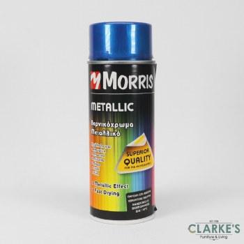 Morris Metallic Spray Paint Blue 400ml - Fast Drying, Anti-Rust, Excellent Coverage, Indoor & Outdoor Use, Wood, Metal, Aluminium, Stone Surfaces