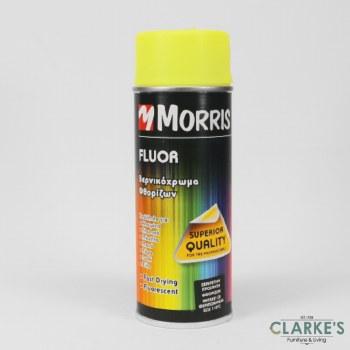 Morris Fluorescent Yellow Acrylic Spray Paint 400ml Fast Drying Superior Quality for Professionals Indoor Outdoor Use Anti-Rust