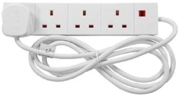Powermaster Extension Lead 4 Gang 5m White
