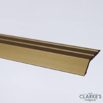 Trojan Self-Adhesive Reducer 8mm 0.9m Brushed Silver Aluminium Flooring Trim with Angled Grooved Profile