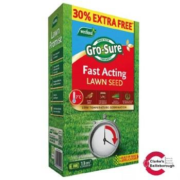 Gro-Sure Fast Acting Lawn Seed 36m² 20% Extra Free with 7°C Low Temperature Germination and Built-in Seed Applicator