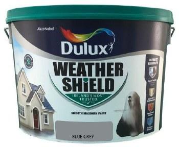 Dulux Weathershield Masonry Paint Blue Grey 10L Exterior Use Smooth Finish