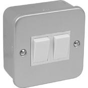 2 Gang 2 Way Metal Clad Switch