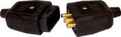 3 Pin Rubber Connector Black Male Female