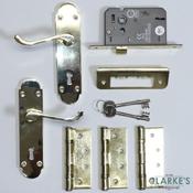 Carisbrooke Scroll Lock Door Handle Pack Brass image