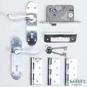 Carisbrooke Scroll Lock Door Handle Pack Chrome image