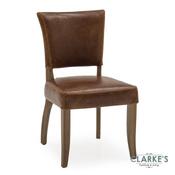 Duke Leather Dining Chair Tan Brown