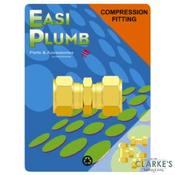 Easi Plumb 1/2" Straigt Brass Compression Coupling