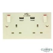 PowerMaster 2 Gang Switched Socked with USB Ports image
