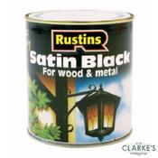 Rustins Satin Black Paint for Wood and Metal  2.5 Litre