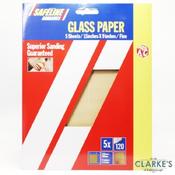 Safeline Glass Paper Sheets Grit 120 Fine | Pack of 5 image