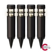 Solar Stake Set of 4 Black Warm White
