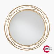 Antique Gold Metal Swirl Round Mirror image