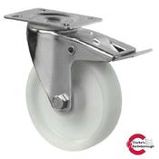 Transport Castor  Solid Wheel 125mm with Brake 175kg  White