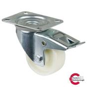 Transport Castor  Solid Wheel 80mm with Brake 125kg  White