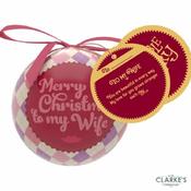 Christmas Gifting Bauble with Sentiment Card - Merry Christmas To My Wife