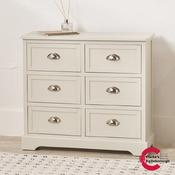 Croft Linen Pine Wood 6 Drawer Sideboard