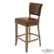 Duke leather brown bar stool