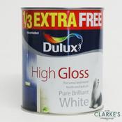 Dulux Pure Brilliant White High Gloss 750ml + 33% FREE image