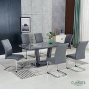 Edel dining table set Modern table and 6 chairs