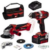 Einhell Power X-Change 18V Cordless Drill Driver &amp; Angle Grinder