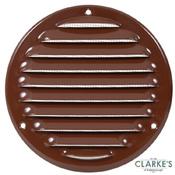 Round Metal Vent Grille Brown 125mm