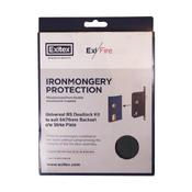 ExiFire Ironmongery Protection - Universal BS Deadlock Kit to suit 64/76mm Backset c/w Strike Plate
