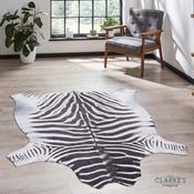 Faux Zebra Skin Rug Black/White 155 x 195cm image