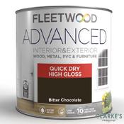 Fleetwood Advanced Satinwood Gloss Paint Bitter Chocolate 750 ml