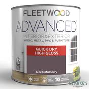 Fleetwood Advanced Satinwood Gloss Paint Deep Mulberry 750 ml