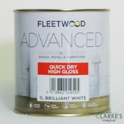 Fleetwood Advanced Quick Dry High Gloss Paint White 1 Litre