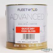 Fleetwood Advanced Quick Dry High Gloss Paint White 2.5 Litre