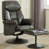 Kenmare Recliner Chair with Foot Stool Grey image