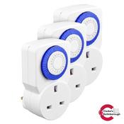 Masterplug 24 Hour Mechanical Timers 3 Pack