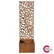 Metal Planter with Patina Leaves Design Screen image