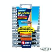 Plasplugs All in One Multipurpose Fixings | 52 Pack