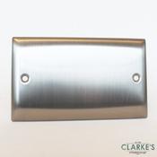 Power Pro Double Blanking Plate Brushed Steel