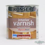 Ronseal Diamond Hard Interior Varnish Satin Deep Mahogany 250 ml